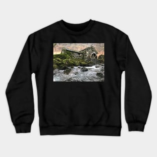 the lake district borrowdale old mill 2 Crewneck Sweatshirt